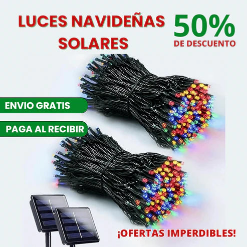 🌿¡Ilumina tu Navidad con energía solar, Pague 1 y lleve la 2 Gratis (10 metros cada luz)