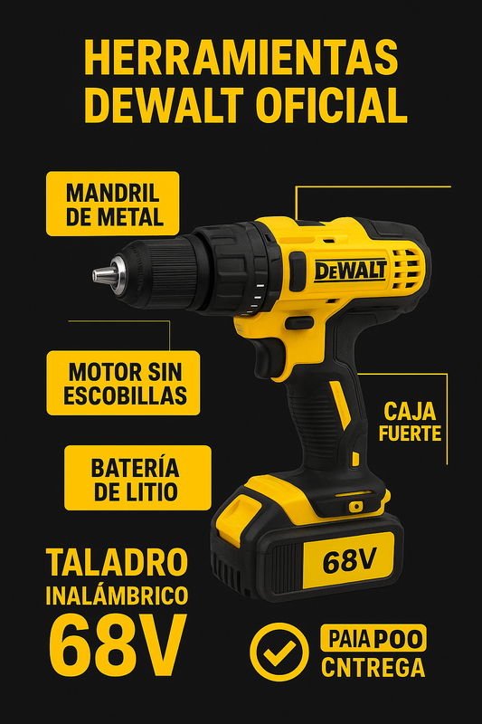 Taladro Dewalt 68v Con 34 Accesorios