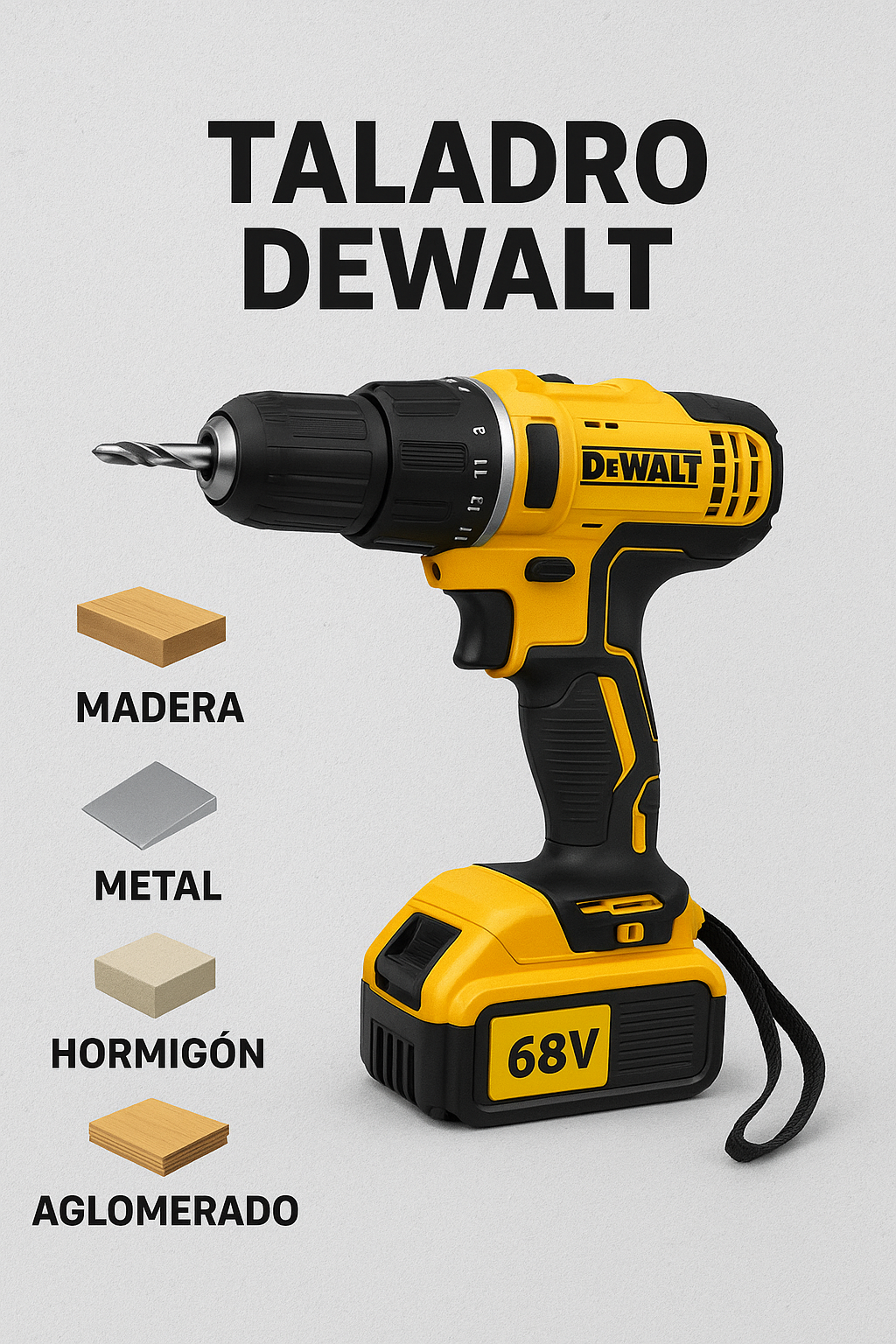 Taladro Dewalt 68v Con 34 Accesorios